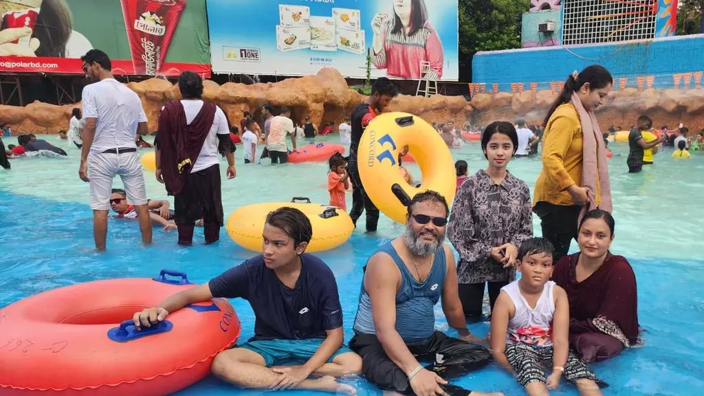 Refreshing with the family members